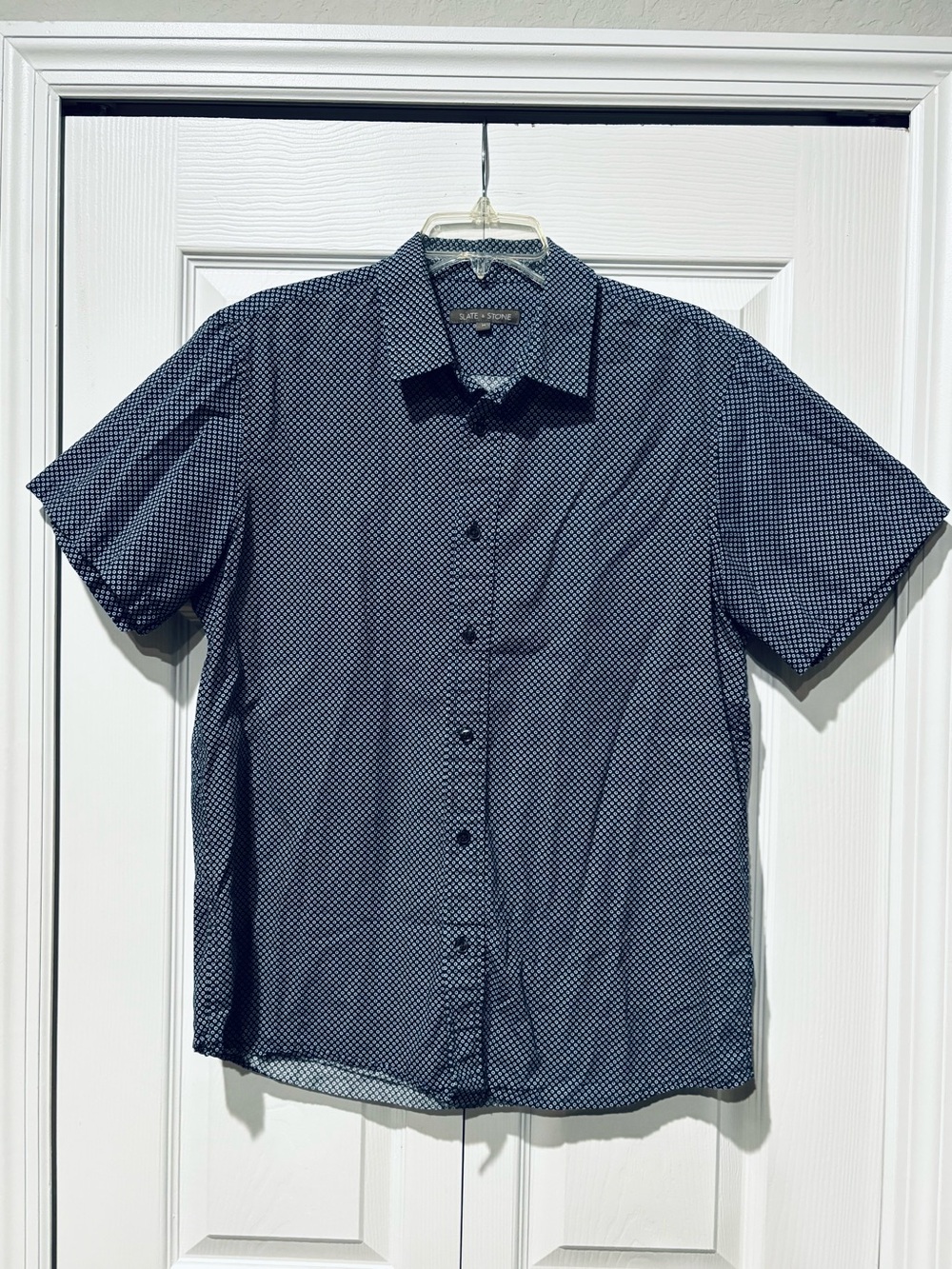 Slate & Stone Navy Microdot Short-Sleeve Button-Down Shirt